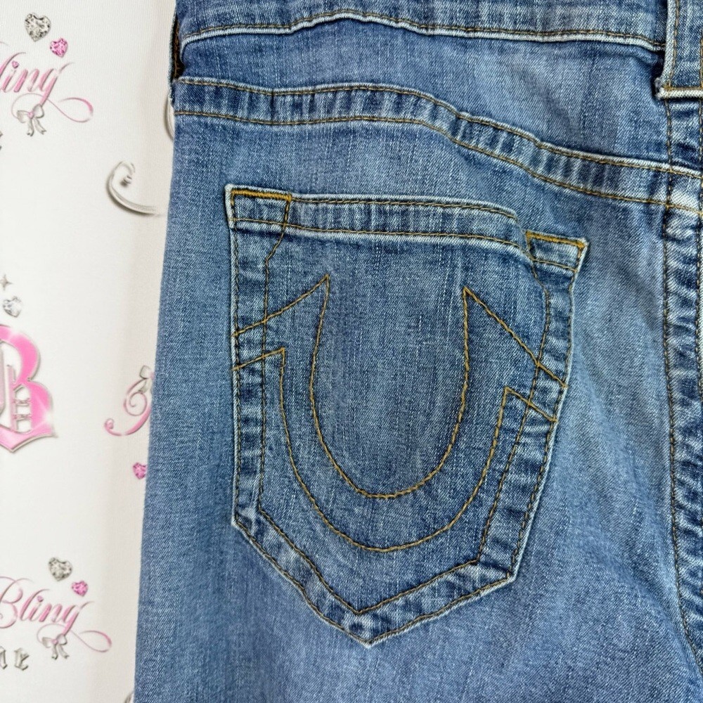 True Religion jeans pants Ricky relaxed straight Blue bottoms Jeans logos - Picture 8 of 16